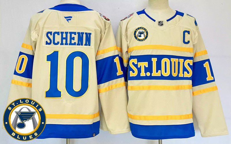 Men St.Louis Blues #10 Schenn Cream Fanatics 2025 NHL Jersey style 4->detroit red wings->NHL Jersey
